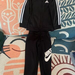 Adidas kids Zipper Tops and Nike Kids Black Track Pants